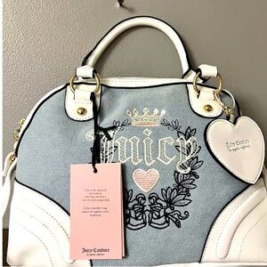 Juicy Couture Bowler Denim Jean Heritage Satchel Y2K Style Bag NWT